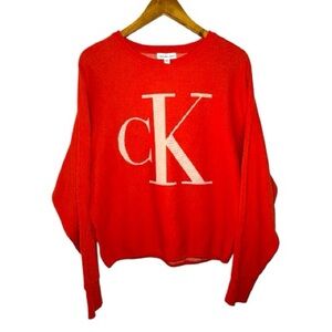 Calvin Klein Jeans Orange Crew Neck Sweater